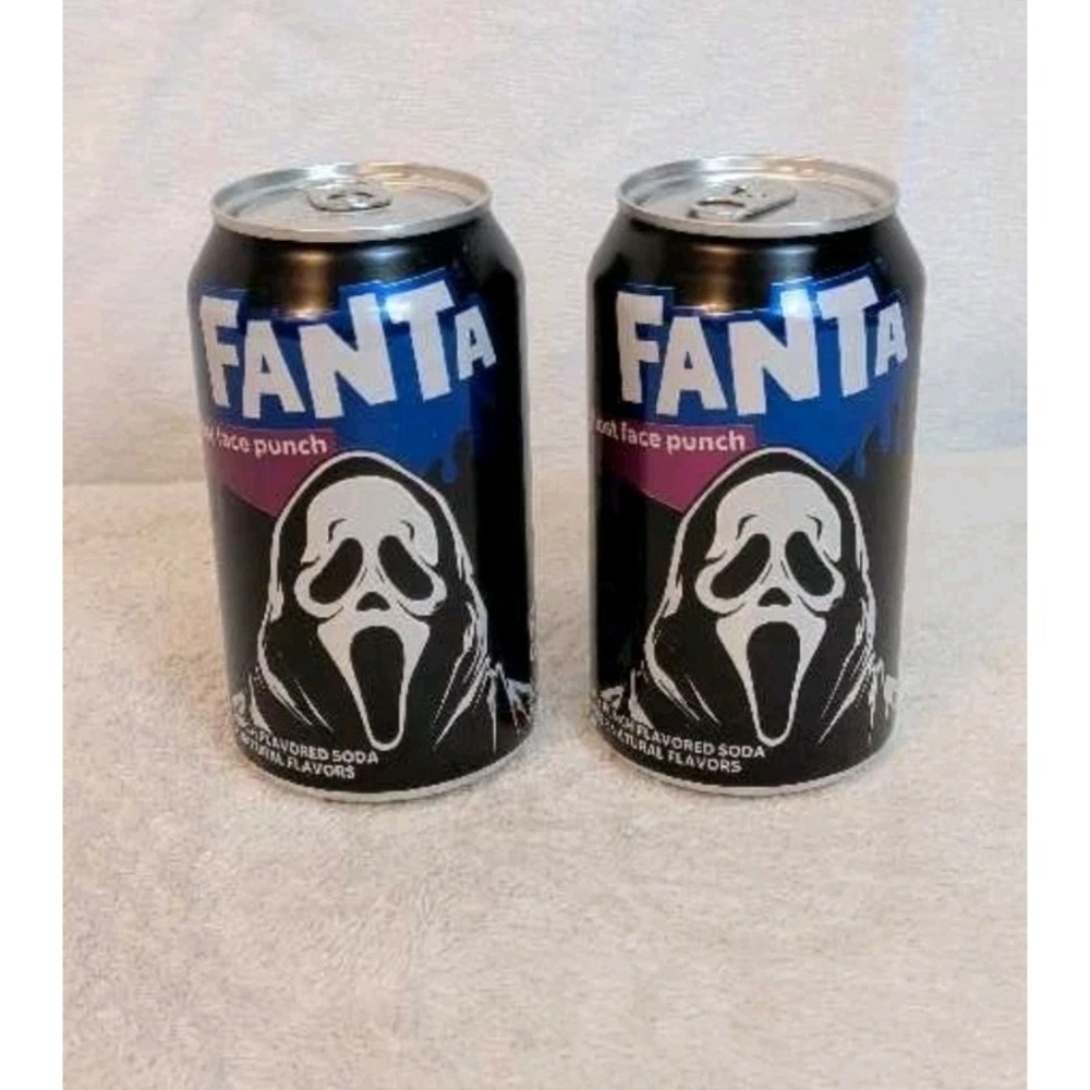 Fanta COLLECTOR Ghostface Horror Halloween Ghost Face Punch NEW Lot 2 8 Oz Cans